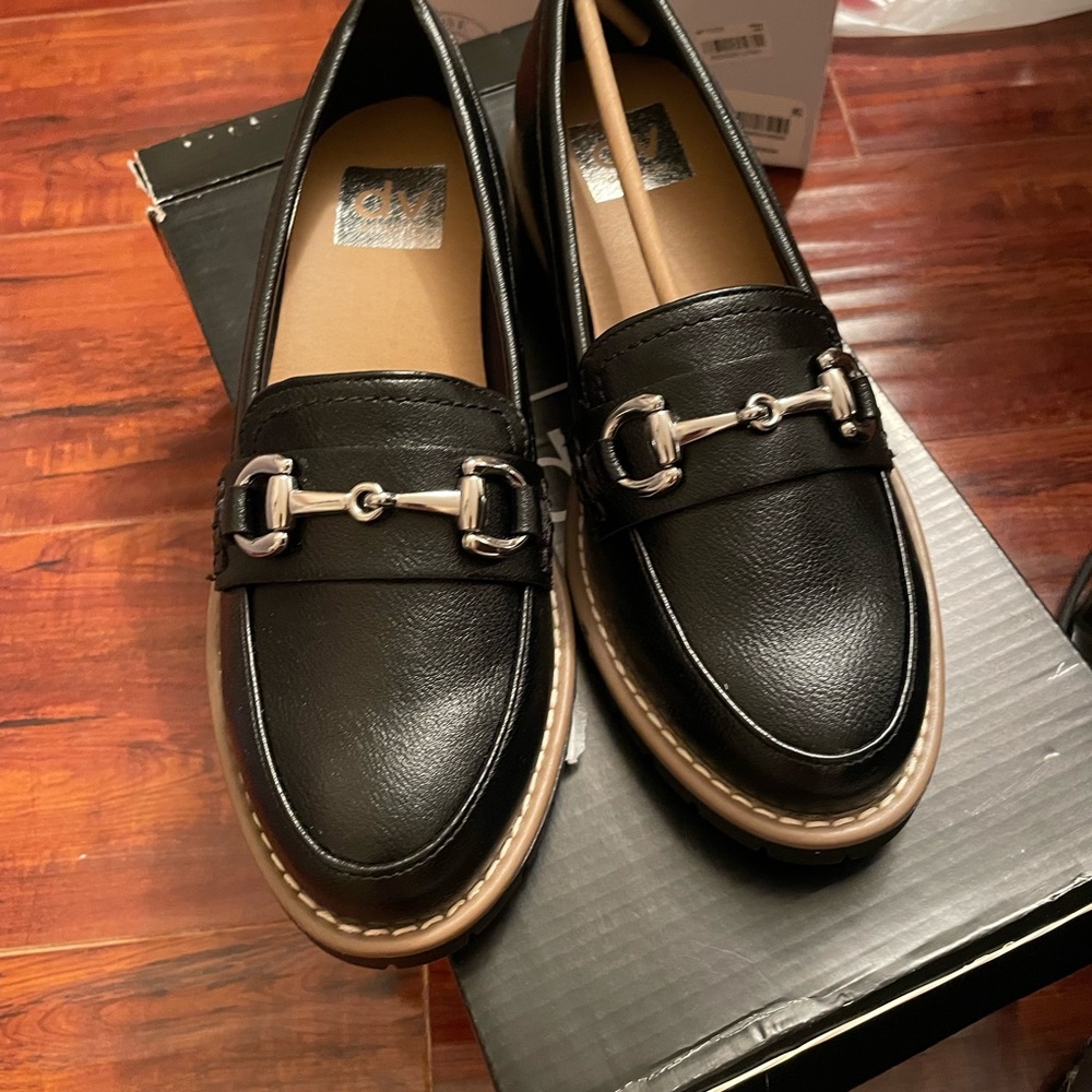 Stylish Black Loafers with Silver Detailing